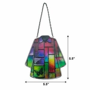 Dolly Parton Coat of Many Colors Christmas Stained Glass Ornament Wall Decor New